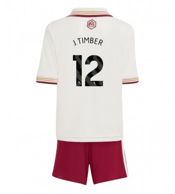 Arsenal Jurrien Timber #12 Tredjetrøje Børn 2025-26 Kortærmet (+ Korte bukser)